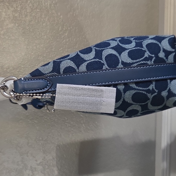 Coach Signature Denim Shoulder Crossbody Bag, Silver Hardware NWT Full Inclusion - Picture 10 of 13